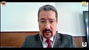 Captura de Mtro. Gerardo Rodríguez en conferencia sobre el proceso afgano y sus problemas
