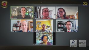 Captura de académicos en videoconferencia sobre cooperación México-Estados Unidos