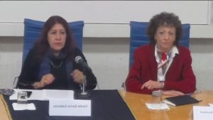 Dra. Carolina García y Jacqueline Peschard. Foto: José A. García