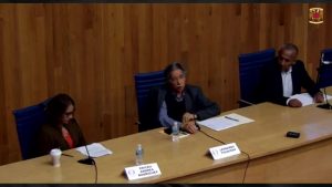 Maestros Éricka A. Rodríguez y Leonardo Figueiras, y periodista Rodolfo Montes
