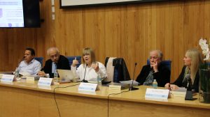 José Luque, Víctor Alarcón, Judit Bokser, Manuel Garretón y Karolina Gilas. Foto: Angélica Martínez.